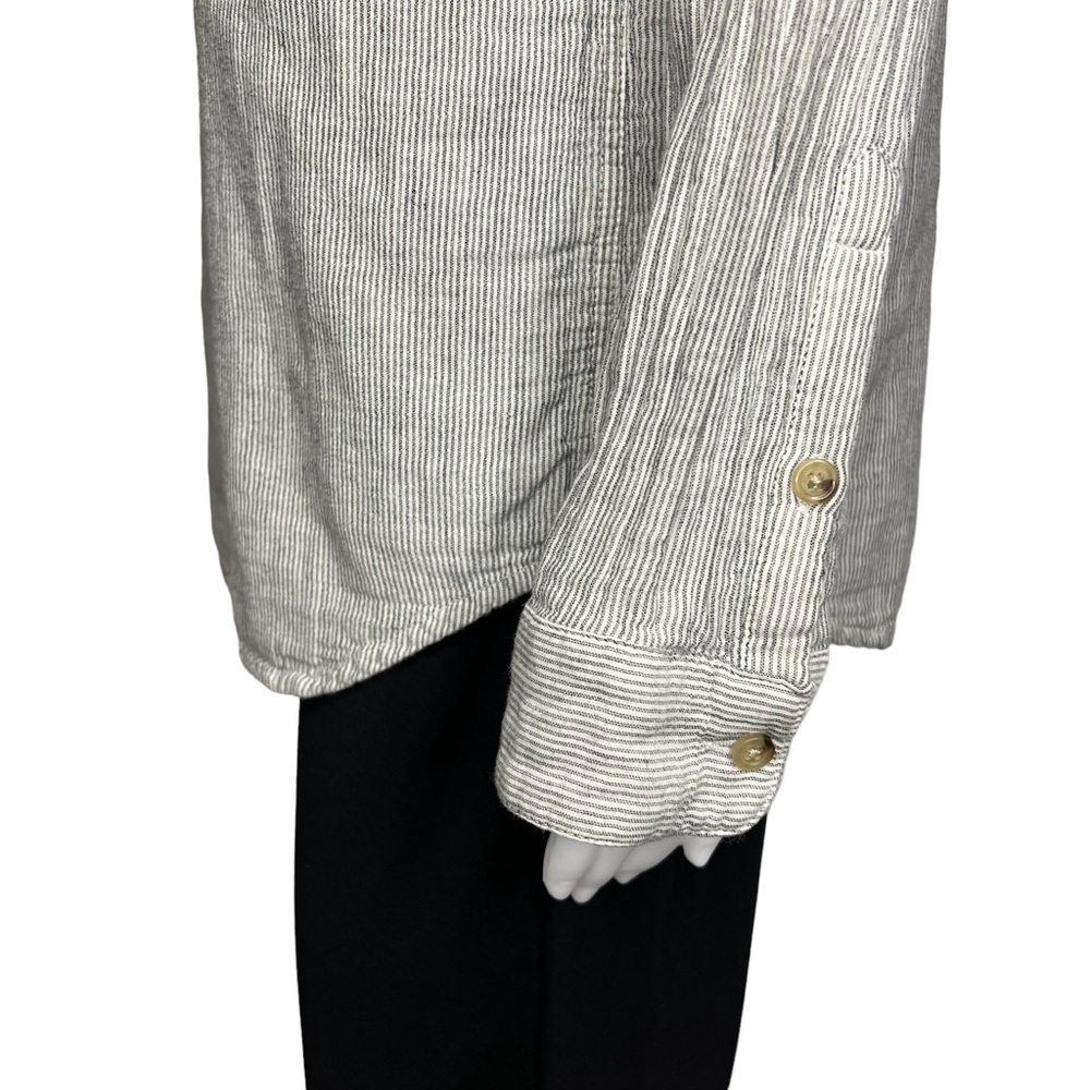 Marine Layer Stripe Quarter Button Up Long Sleeve L - Picture 3 of 6